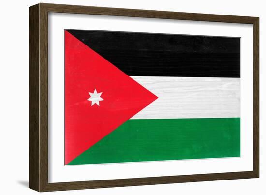 Jordan Flag Design with Wood Patterning - Flags of the World Series-Philippe Hugonnard-Framed Art Print