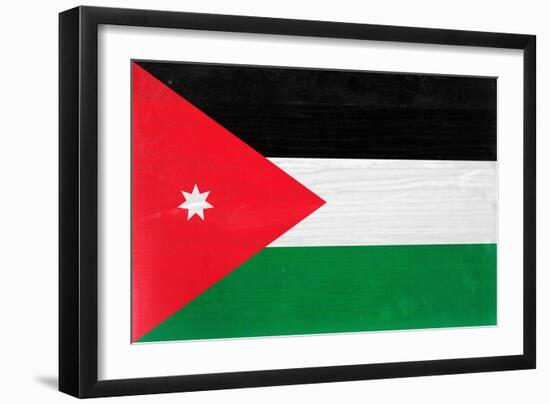Jordan Flag Design with Wood Patterning - Flags of the World Series-Philippe Hugonnard-Framed Art Print
