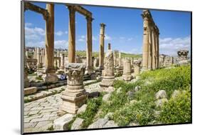 Jordan, Jerash. a Section of the Cardo of the Ancient Roman City of Jerash.-Nigel Pavitt-Mounted Photographic Print