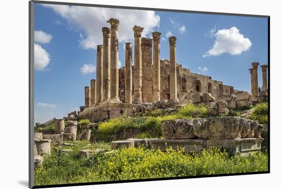 Jordan, Jerash. the Ruins of the Great Temple of Zeus in the Ancient Roman City of Jerash.-Nigel Pavitt-Mounted Photographic Print