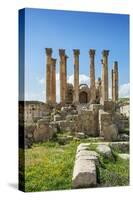 Jordan, Jerash. the Ruins of the Sacred Temple of Artemis in the Ancient Roman City of Jerash.-Nigel Pavitt-Stretched Canvas