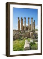 Jordan, Jerash. the Ruins of the Sacred Temple of Artemis in the Ancient Roman City of Jerash.-Nigel Pavitt-Framed Photographic Print