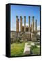 Jordan, Jerash. the Ruins of the Sacred Temple of Artemis in the Ancient Roman City of Jerash.-Nigel Pavitt-Framed Stretched Canvas