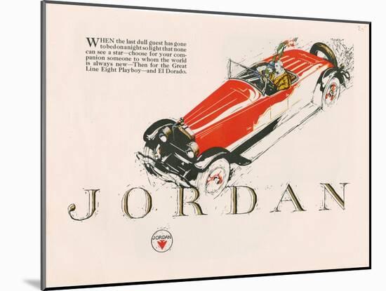 Jordan, Magazine Advertisement, USA, 1925-null-Mounted Giclee Print