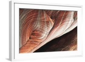 Jordan, Petra, Colorful Patterns in Sandstone Ancient-Claudia Adams-Framed Photographic Print