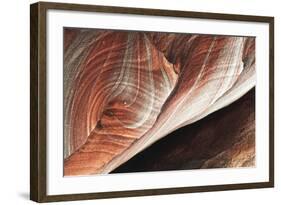 Jordan, Petra, Colorful Patterns in Sandstone Ancient-Claudia Adams-Framed Photographic Print