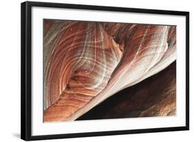 Jordan, Petra, Colorful Patterns in Sandstone Ancient-Claudia Adams-Framed Photographic Print