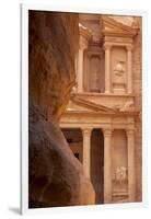Jordan, Petra. Looking thru the narrow canyon leading towards the face of the Treasury.-Greg Probst-Framed Photographic Print