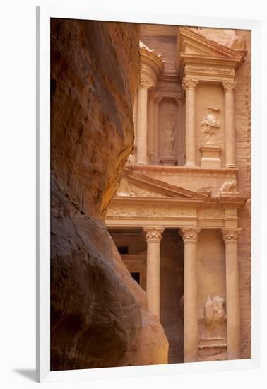 Jordan, Petra. Looking thru the narrow canyon leading towards the face of the Treasury.-Greg Probst-Framed Photographic Print