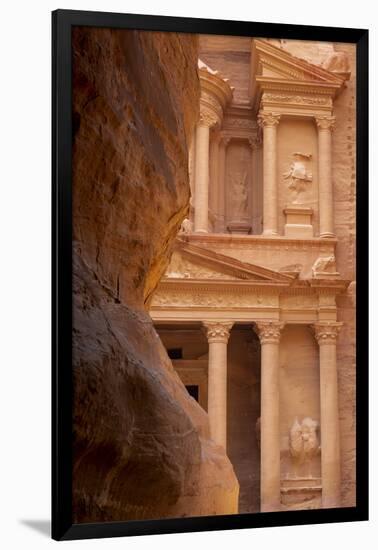 Jordan, Petra. Looking thru the narrow canyon leading towards the face of the Treasury.-Greg Probst-Framed Photographic Print