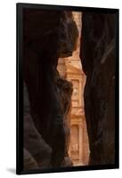 Jordan, Petra. Looking thru the narrow canyon leading towards the face of the Treasury.-Greg Probst-Framed Photographic Print