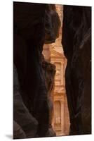 Jordan, Petra. Looking thru the narrow canyon leading towards the face of the Treasury.-Greg Probst-Mounted Premium Photographic Print