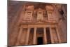 Jordan, Petra. Looking up at the massive face of the Treasury-Greg Probst-Mounted Photographic Print