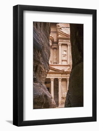 Jordan, Petra. the Siq Is the Main Entrance to the Ancient Nabataean City of Petra. Al Khazneh-Nigel Pavitt-Framed Photographic Print