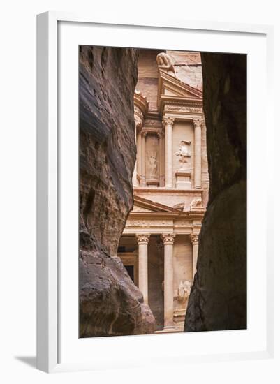 Jordan, Petra. the Siq Is the Main Entrance to the Ancient Nabataean City of Petra. Al Khazneh-Nigel Pavitt-Framed Photographic Print