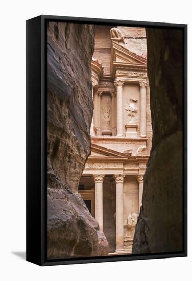 Jordan, Petra. the Siq Is the Main Entrance to the Ancient Nabataean City of Petra. Al Khazneh-Nigel Pavitt-Framed Stretched Canvas