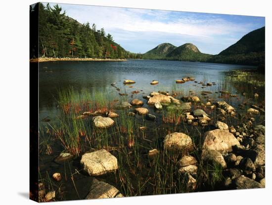 Jordan Pond and the Bubbles Mountain, Acadia National Park, Maine, USA-Adam Jones-Stretched Canvas