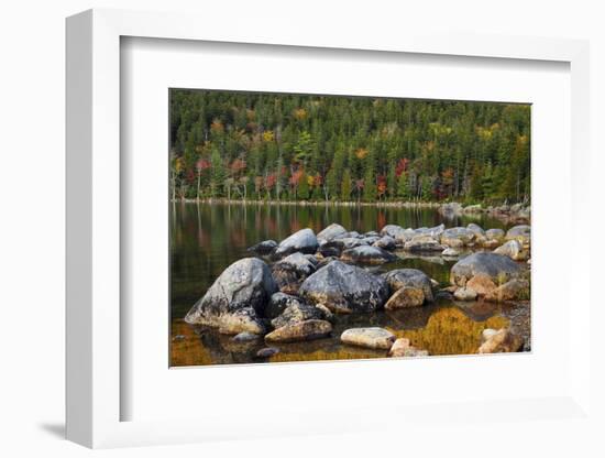 Jordan Pond in Evening Light in Autumn, Acadia National Park, Maine, USA-Michel Hersen-Framed Photographic Print