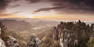 View from the Bastei Bridge to 'Gansfelsen'-Jorg Simanowski-Photographic Print