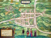 Map of Bristol, from "Civitates Orbis Terrarum" by Georg Braun and Frans Hogenberg circa 1572-1617-Joris Hoefnagel-Framed Giclee Print