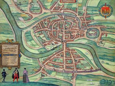 Map of Bristol, from "Civitates Orbis Terrarum" by Georg Braun and Frans Hogenberg circa 1572-1617