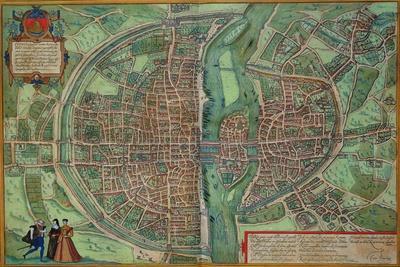 Map of Paris, from "Civitates Orbis Terrarum" by Georg Braun and Frans Hogenberg, circa 1572