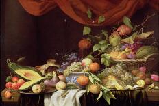 A Still Life of Fruit on a Draped Ledge-Joris van Son-Giclee Print