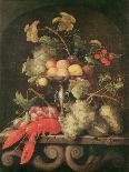 Still life with vase, fruits, herring and whistle. 1658-Joris van Son-Giclee Print