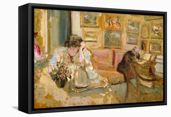 Jos and Lucie Hessel in the Small Salon, Rue de Rivoli, c.1900-05-Edouard Vuillard-Framed Stretched Canvas