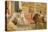 Jos and Lucie Hessel in the Small Salon, Rue de Rivoli, c.1900-05-Edouard Vuillard-Stretched Canvas