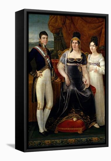 José Aparicio e Inglada / 'The Queen of Etruria and her Two Children', ca. 1815, Spanish School...-JOSE APARICIO-Framed Stretched Canvas