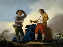 Drawing Study. Boys Playing with a Cat, or the Painters Studio, 1780-Jose Del castillo-Giclee Print