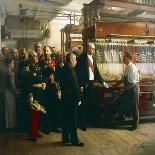 President of French Republic Felix Faure Visiting Workshop of Ribbon Manufacturer in Saint Etienne-Jose Frappa-Framed Giclee Print