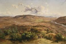 Citlaltepetl Volcanol with Steam Train in Foreground, 1878-Jose Maria Velasco-Framed Giclee Print