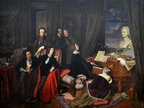 Liszt at the Piano-Josef Danhauser-Mounted Art Print