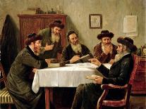 Jewish Scholars Debating-Josef Johann Suss-Stretched Canvas