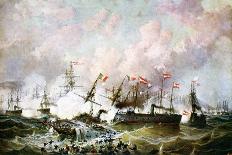 The sea battle at Lissa, 20 July 1866-Josef Karl Berthold Puttner-Giclee Print