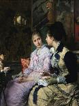 Ladies Taking Tea-Josef Scheurenberg-Framed Premium Giclee Print