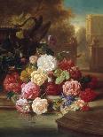 Still Life with Roses, Carnations and a Bohemian Castle in the Background, 1868-Josef Schuster-Framed Giclee Print