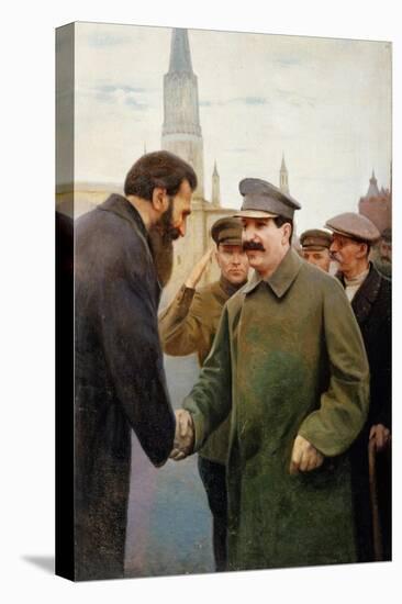 Josef Stalin and the Geophysicist Otto Y Schmidt, 1930S-Jakov Kalinichenko-Stretched Canvas