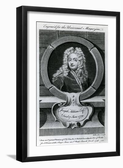 Joseph Addison, Esquire (1672-1719) Illustration for the Universal Magazine, 1748-Godfrey Kneller-Framed Giclee Print