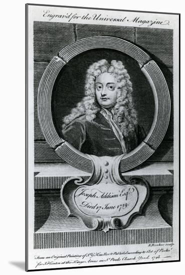 Joseph Addison, Esquire (1672-1719) Illustration for the Universal Magazine, 1748-Godfrey Kneller-Mounted Giclee Print