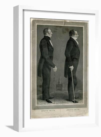 Joseph and Hiram Smith, Pioneers of Mormonism-S Maudsley-Framed Art Print