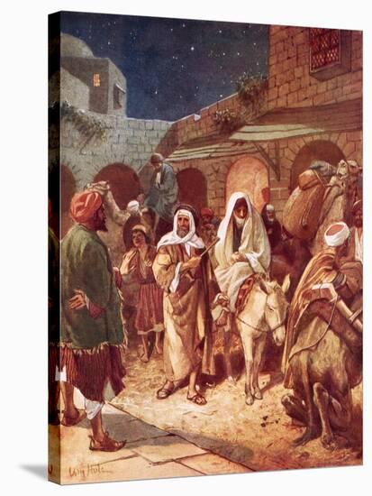 Joseph and Mary Arrive at Bethlehem, But Find There Is No Room for Them at the Inn-William Brassey Hole-Stretched Canvas