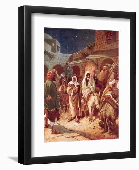 Joseph and Mary Arrive at Bethlehem, But Find There Is No Room for Them at the Inn-William Brassey Hole-Framed Premium Giclee Print