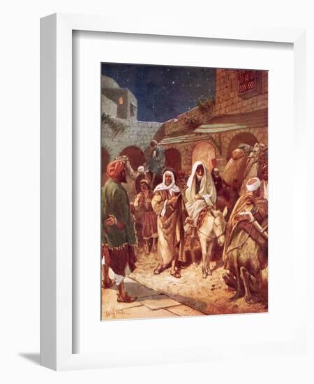 Joseph and Mary Arrive at Bethlehem, But Find There Is No Room for Them at the Inn-William Brassey Hole-Framed Premium Giclee Print