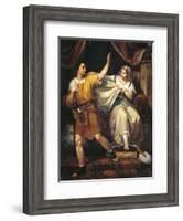 Joseph and Potiphar's Wife, 1852-Juan Urruchi-Framed Giclee Print