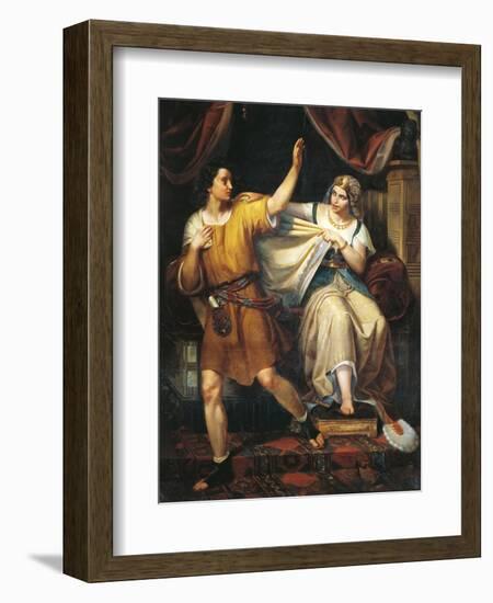 Joseph and Potiphar's Wife, 1852-Juan Urruchi-Framed Giclee Print