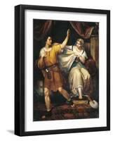 Joseph and Potiphar's Wife, 1852-Juan Urruchi-Framed Giclee Print