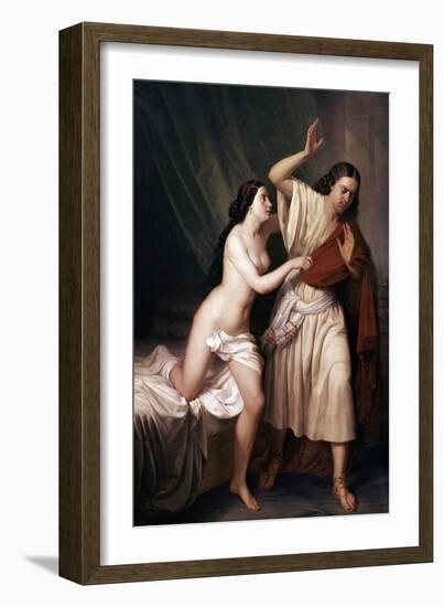 Joseph and Potiphars Wife, 1854-Antonio Maria Esquivel-Framed Giclee Print